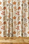 Autumn Leaf Curtain – Linen Cotton Fall Drapes – Rustic Botanical Window Panel – Seasonal Farmhouse Decor - Image 3