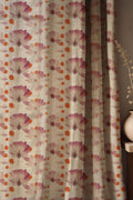 Purple Floral Linen Curtain: Watercolor Cosmos Flower Window Panel - Image 1