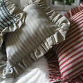 Striped Ruffle Pillow Cover: Cotton Linen Farmhouse Throw Cushion - Image 4