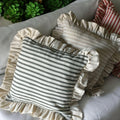 Striped Ruffle Pillow Cover: Cotton Linen Farmhouse Throw Cushion - Image 5