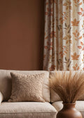 Autumn Leaf Curtain – Linen Cotton Fall Drapes – Rustic Botanical Window Panel – Seasonal Farmhouse Decor - Image 2
