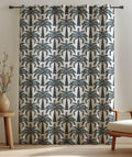Tropical Palm Tree Linen Curtain: Coastal Boho Window Panel - Image 2
