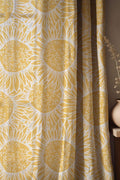 Yellow Sunflower Linen Curtain: Floral Botanical Window Panel - Image 1