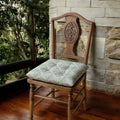 Green Leaf Print Chair Cushion: Minimalist Cotton Linen Seat Pad - Image 1