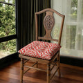 Red Geometric Chair Cushion: Modern Cotton Linen Seat Pad - Image 1