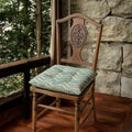 Teal Chevron Chair Cushion: Modern Cotton Linen Seat Pad - Image 1
