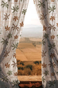 Tropical Palm Leaf Sheer Curtain Panel: Boho Coastal Decor - Image 1