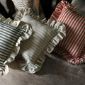 Striped Ruffle Pillow Cover: Cotton Linen Farmhouse Throw Cushion - Image 3