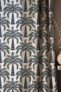 Tropical Palm Tree Linen Curtain: Coastal Boho Window Panel - Image 1