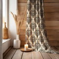 Black Tree Print Linen Curtain: Boho Rustic Window Panel - Image 3