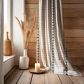 Mudcloth Linen Curtain: Black and White Boho Window Panel - Image 3
