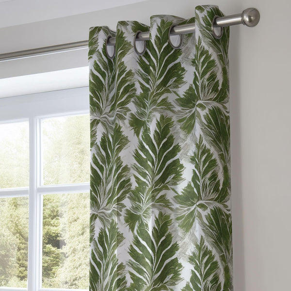Tropical Leaf Curtain:  Botanical Print Window Panel