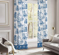 Blue Toile Curtain: French Country Chinoiserie  Blend Drapes - Image 4