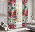 Retro Pop Art Curtain: Abstract Floral Print,  Blend - Image 3