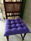 Tufted Linen Chair Cushion: Farmhouse Striped Seat Pad with Ties - Image 3