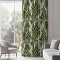 Tropical Leaf Curtain:  Botanical Print Window Panel - Image 1
