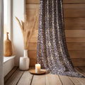 Purple Gold Floral Curtain Panel: Cotton Linen Blend Drapery - Image 4