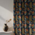 Botanical Cotton Linen Curtain: Red Berry Print Drapery Panel - Image 3