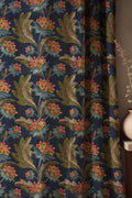 Botanical Cotton Linen Curtain: Red Berry Print Drapery Panel - Image 2