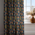 Botanical Cotton Linen Curtain: Red Berry Print Drapery Panel - Image 1