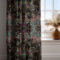 Bohemian Linen Curtain: Paisley Black Drapes, Red Green Gold Accent - Image 2