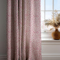 Modern Pink Leaf Linen Curtain: Cream Drapes with Abstract Botanical Pattern, Contemporary Nature Design - Image 2