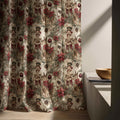 Vintage Christmas Curtain: Nutcracker, Deer & Poinsettia Print - Linen Holiday Drapes - Image 2
