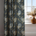 Dark Floral Linen Curtain: Beige Botanical Print Window Drape - Image 3