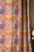 Colorful Mosaic Linen Curtain: Modern Geometric Pattern Drapes, Abstract Rainbow Boho Home Decor - Image 1