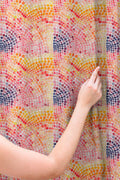 Colorful Mosaic Linen Curtain: Modern Geometric Pattern Drapes, Abstract Rainbow Boho Home Decor - Image 2