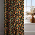Cranes In Garden Linen Curtain: Beige Botanical Bird Pattern Drapes, Oriental Nature Inspired Fabric - Image 3
