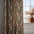 William Morris Linen Curtain: Red Floral Botanical Drapes - Image 3