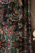 Bohemian Linen Curtain: Paisley Black Drapes, Red Green Gold Accent - Image 1
