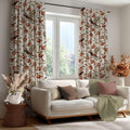 Watercolor Apple Bird Curtain: Red Fruit and Bird Print Window Panel - Image 1