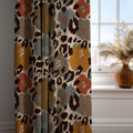 Abstract Leopard Floral Curtain: Boho Animal Print Window Panel - Image 1