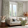 Olive leaf inspired Botanical Curtain: Sage Green Leaf Print Window Panel - Image 2