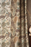 Tropical Wildlife Linen Curtain: Koala And Kangaroo Pattern Drapes, Modern Jungle Leaf Print Fabric - Image 1