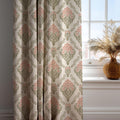 Vintage Damask Linen Curtain: Soft Pink Floral Drapes - Image 3