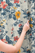 Antique Floral Linen Curtains: Bohemian Mandala, Large Bloom Decor - Image 2