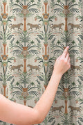 Jungle Leopard Linen Curtains: Tropical Style,  Exotic Boho Decor - Image 2