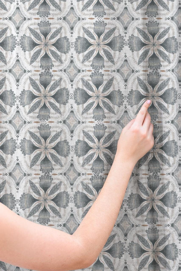 Art Deco Geometric Linen Curtains - Charcoal Blue Linen Drapes - Tribal Diamond Window Treatment