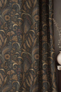 Dark Wheat Linen Curtains - Arts and Crafts Drapes - William Morris Style Window Treatment - Image 1