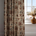 African Tribal Curtain: Geometric Mudcloth Style Print Window Panel - Image 1