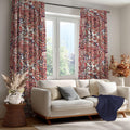 Red White Blue Paisley Curtain: Intricate Indian Pattern Print Window Panel - Image 2