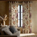Vintage Peony Curtain: Lavender and Peach Floral Print Window Panel - Image 2