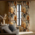 Mustard Yellow Peony Curtain: Watercolor Botanical Print Window Panel - Image 2