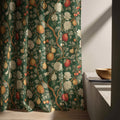 Dark Green Fruit Linen Curtains - William Morris Style Drapes - Vintage Botanical Window Treatment - Image 2