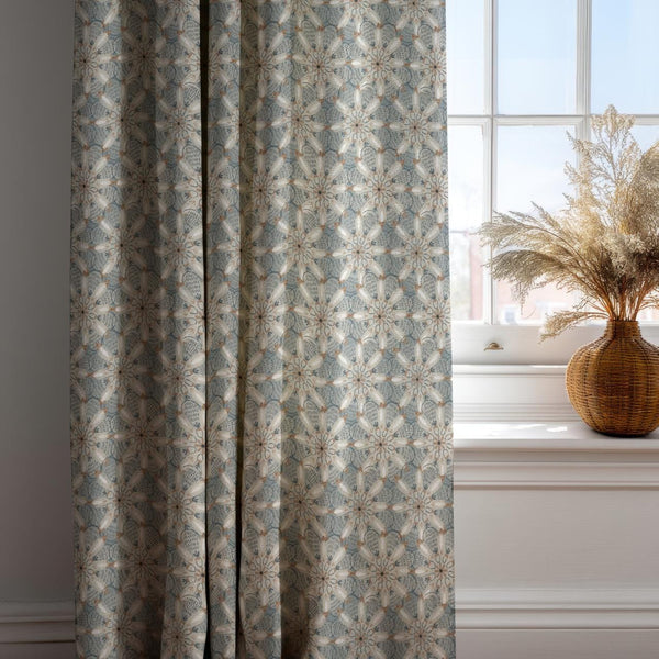 Intricate Geometric Linen Curtains - Star Lattice Linen Drapes - Boho Mandala Window Treatment