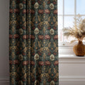 William Morris Linen Curtains - Dark Victorian Floral Linen Drapes - Arts and Crafts Window Treatment - Image 2