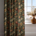 Dark Persimmon Linen Curtains - William Morris Style Drapes - Arts and Crafts Window Treatment - Image 2